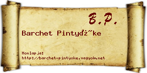 Barchet Pintyőke névjegykártya
